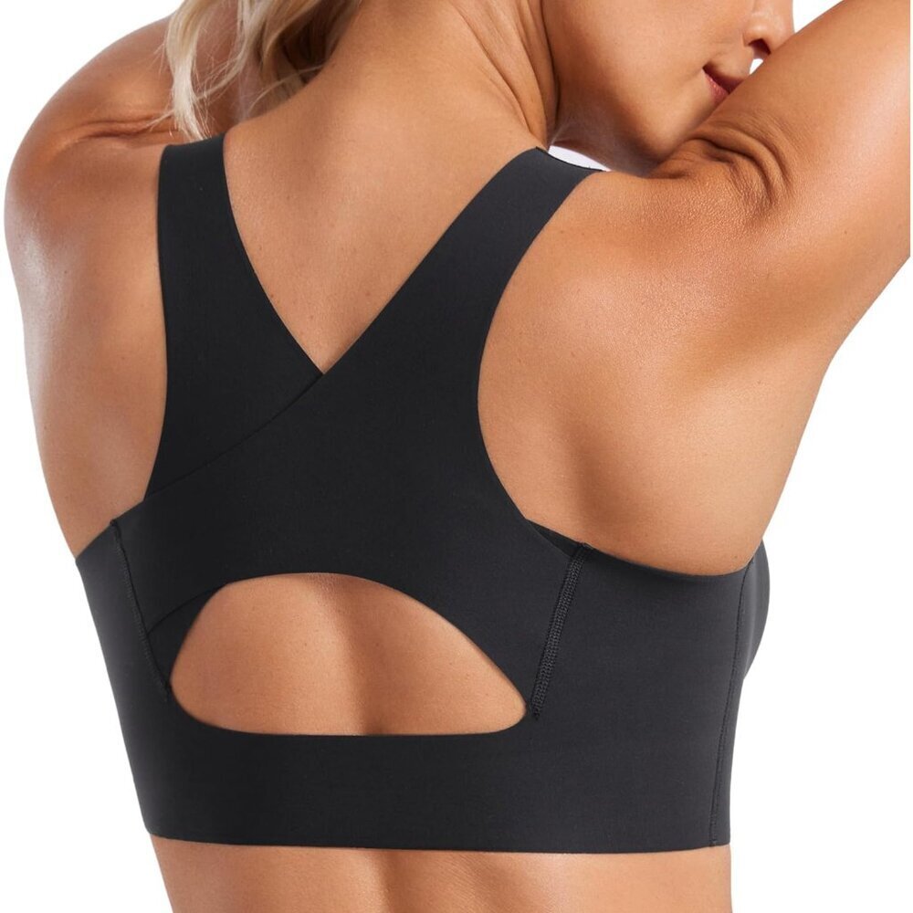 Women's Sports Bra Microfiber Medium Impact Yoga Workout Gym Crop Top